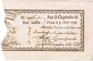 1000 lire regie finanze 1746