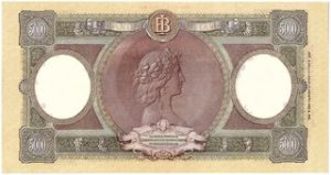 Figura 13 – Verso del biglietto da 5.000 lire 1947
