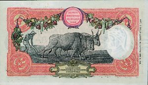 Figura 5 – Verso del biglietto da 50 lire 1915